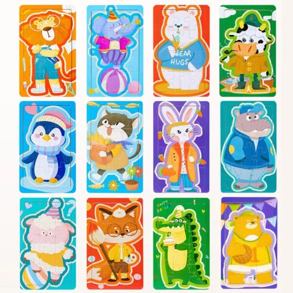 Wholesale Wooden Cartoon Animal Jigsaw Puzzle Educational Montessori Toy for Kids Color Cognition and Early Learning Fun