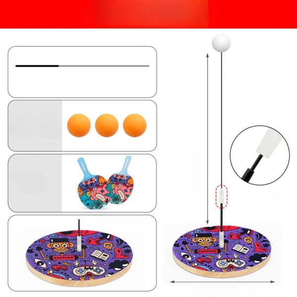 Wholesale Wooden Table Tennis Trainer Toy Indoor Ping Pong Training Set for Kids Parent-Child Sports Dropshipping