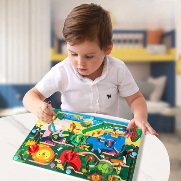 Wholesale Wooden Beads Maze Educational Toy for Kids Magnetic Puzzle Game Learning and Thinking Skills Dropshipping