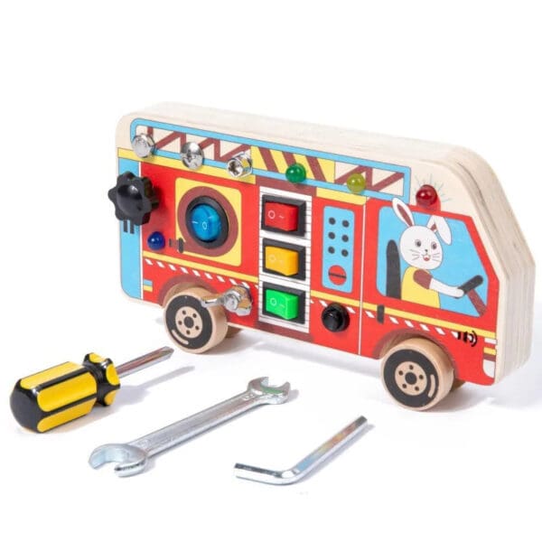 Wholesale Wooden Busy Board for Toddlers Montessori Steering Wheel Toy with LED Lights Educational Sensory Learning Fun