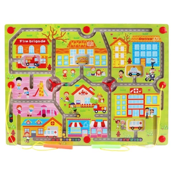 Wholesale Wooden Beads Maze Magnetic Beads Labyrinth Toy Educational Game for Kids Montessori Learning Dropshipping