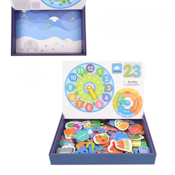 Wholesale Wooden Magnetic Number Letter Learning Box Educational Toy for Kids Puzzle Learning Dropshipping