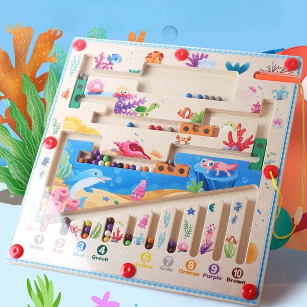Wholesale Wooden Magnetic Bead Maze Toys Color Matching Game Educational Toy for Kids Hand-Eye Coordination Dropshipping