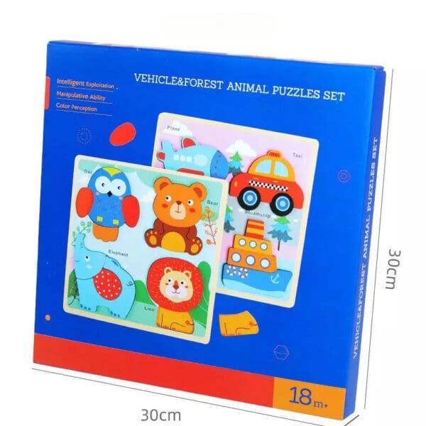 Wholesale Wooden Animal Jigsaw Puzzle Large Size Educational Toy for Kids 1-3 Years Early Childhood Learning Dropshipping