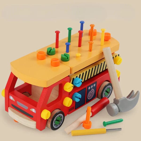 Wholesale Wooden Nuts and Bolts Toy DIY Assemble Car Educational Training Toy for Kids Action Ability Dropshipping