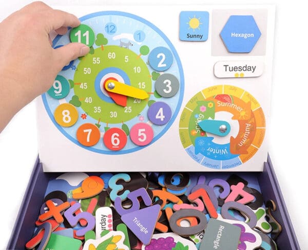 Wholesale Wooden Magnetic Number Letter Learning Box Educational Toy for Kids Puzzle Learning Dropshipping