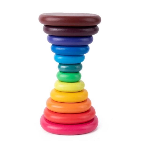 Wholesale Wooden Stacking Blocks Rainbow Pebble Building Blocks Educational Toy for Kids Color Recognition Droppshipping