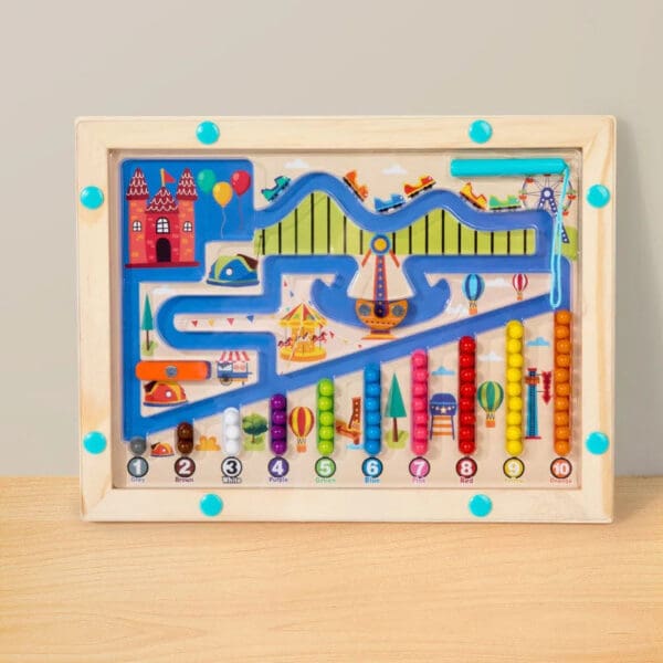 Wholesale Wood Magnetic Beaded Color Classification Counting Maze Board for Hand-Eye Coordination and Fine Motor Skills