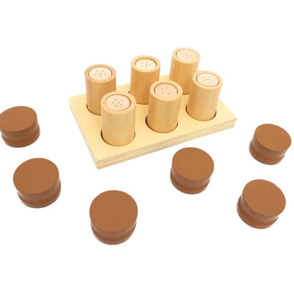 Wholesale Wooden Sensory Toy High Quality Beechwood Montessori Scent Smelling Bottles Educational Toy for Kids Early Learning