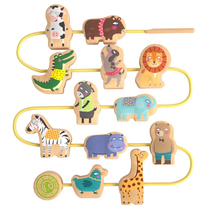 Wholesale Wooden Threading Toys Educational Sensory Toy for Kids Colorful Beads Stringing Block Game with Traffic and Animal - Image 5