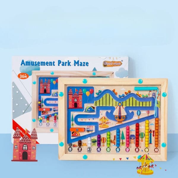 Wholesale Wood Magnetic Beaded Color Classification Counting Maze Board for Hand-Eye Coordination and Fine Motor Skills