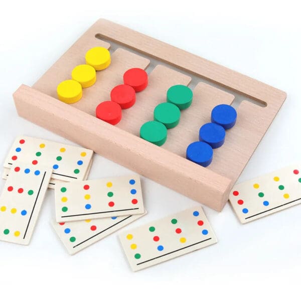 Wholesale Wooden Puzzle Slide Game Four Color Brain Development Logic Training Toy for Kids Dropshipping