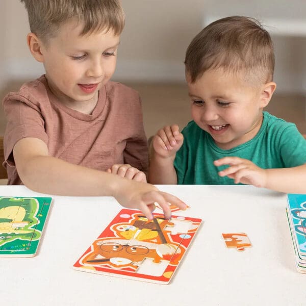 Wholesale Wooden Cartoon Animal Jigsaw Puzzle Educational Montessori Toy for Kids Color Cognition and Early Learning Fun