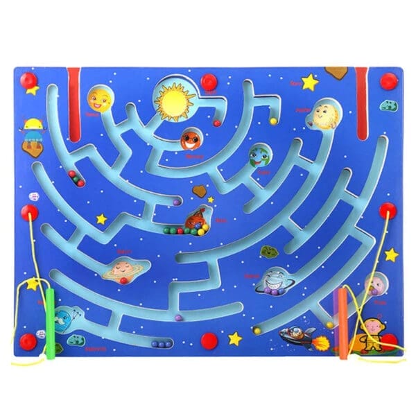 Wholesale Wooden Beads Maze Magnetic Beads Labyrinth Toy Educational Game for Kids Montessori Learning Dropshipping