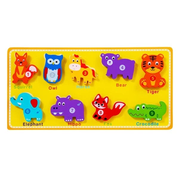 Wholesale Wooden Blocks Puzzle with Magic Sticker Educational Toy for Kids Number Animal Traffic Matching Board Montessori Fun