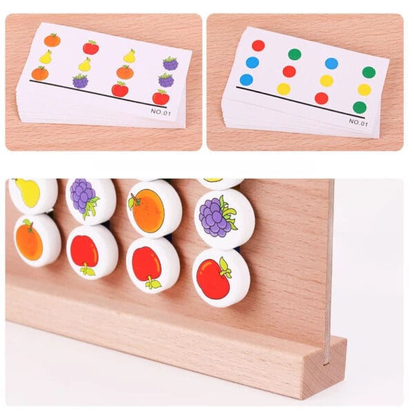 Wholesale Wooden Puzzle Slide Game Montessori Educational Toy for Kids Color and Shape Matching Logic Training Dropshipping