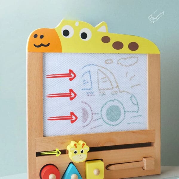 Wholesale Wooden Magnetic Drawing Board Educational Toy for Kids Shape and Color Cognition Early Learning Graffiti Board