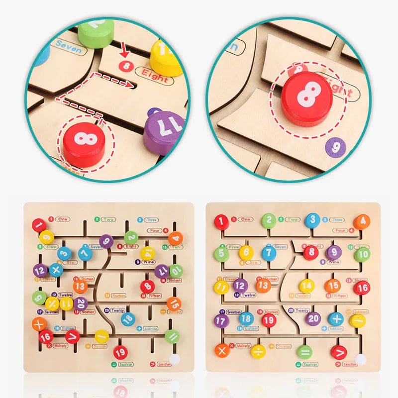 Wholesale Wooden Board Game Maze Alphabet and Number Matching Puzzle Educational Toy for Kids Dropshipping - Image 2