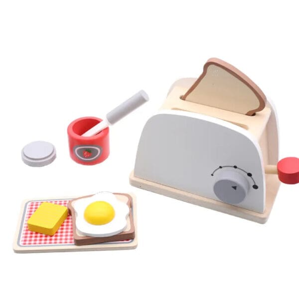 Wholesale Wooden Pretend Play Toys Mini Bread Maker and Kitchen Set Educational Role Play Toy for Kids Dropshipping