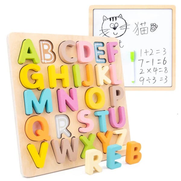 Wholesale Wooden Jigsaw Puzzle Magnetic Puzzle for Kids Creative Number and Shape Matching Game Early Educational Learning Toy