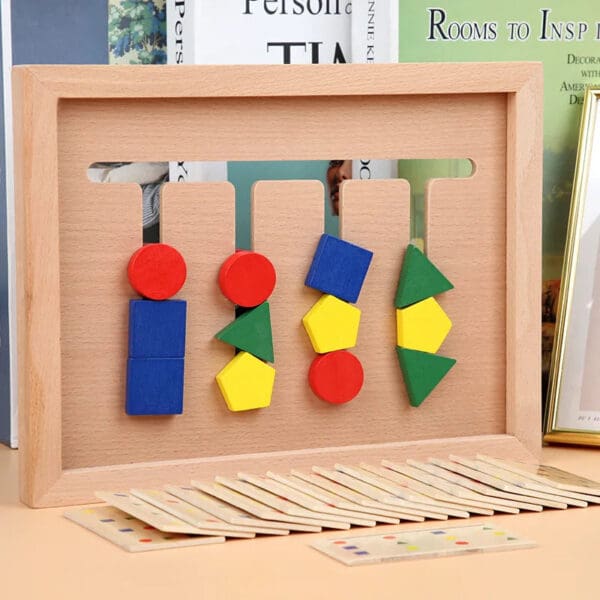 Wholesale Wooden Puzzle Slide Game Four Color Brain Development Logic Training Toy for Kids Dropshipping