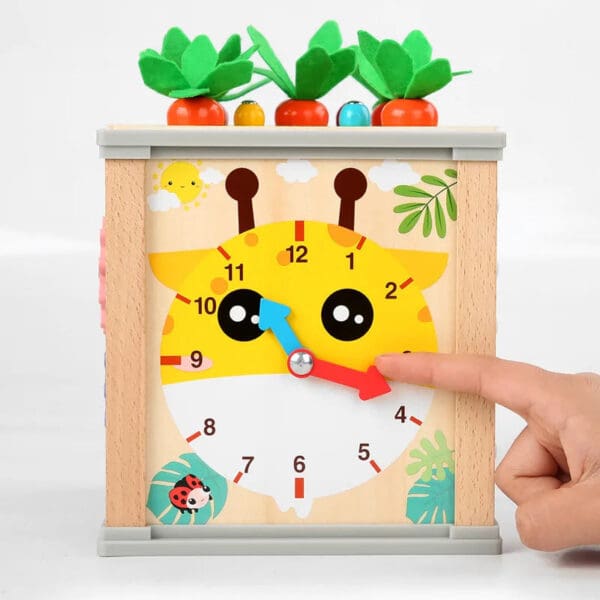 Wholesale Wooden Activity Cubes 6 in 1 Multifunctional Educational Toys Shape Matching Music and Pull Carrot for Kids
