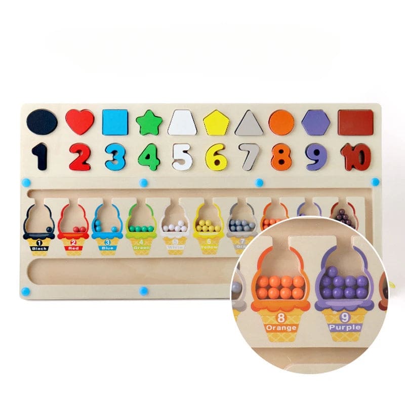 Wholesale Wooden Ice Cream Magnetic Maze Shape Matching Board Educational Learning Gifts Toys For Kids - Image 5