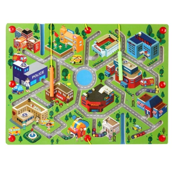 Wholesale Wooden Beads Maze Magnetic Beads Labyrinth Toy Educational Game for Kids Montessori Learning Dropshipping