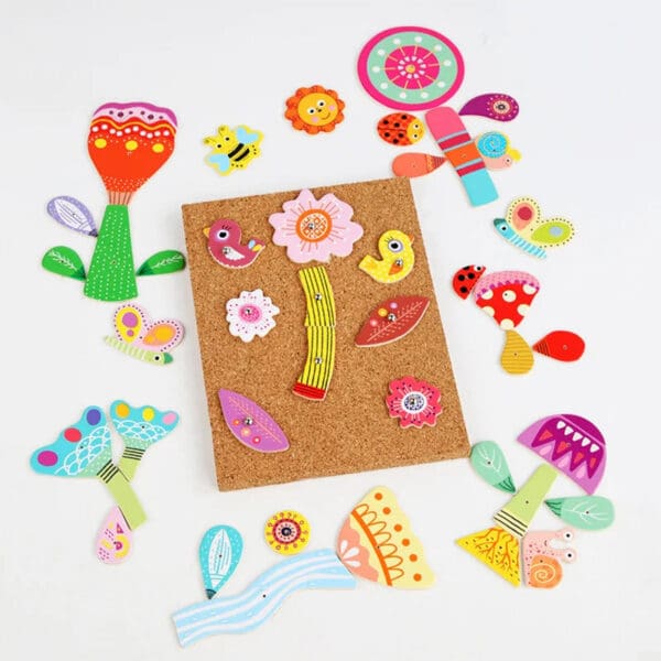 Wholesale Wooden Nail Toys Educational Toy for Kids Creative Jigsaw Puzzle Board for Pattern Recognition Dropshipping