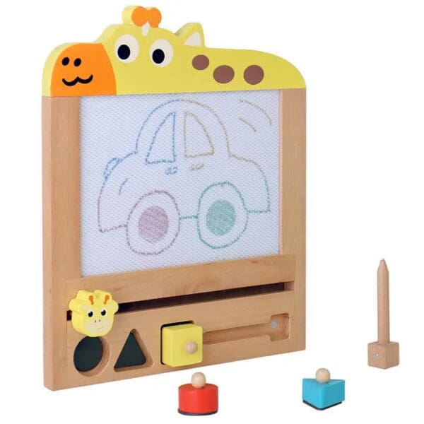 Wholesale Wooden Magnetic Drawing Board Educational Toy for Kids Shape and Color Cognition Early Learning Graffiti Board