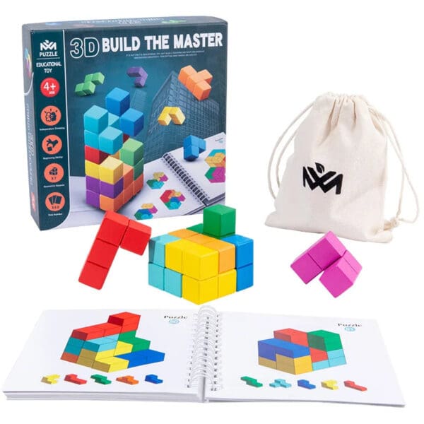 Wholesale Wooden Thinking Cube Building Blocks Educational Toy for Kids Space Logic Training and 3D Puzzle Dropshipping