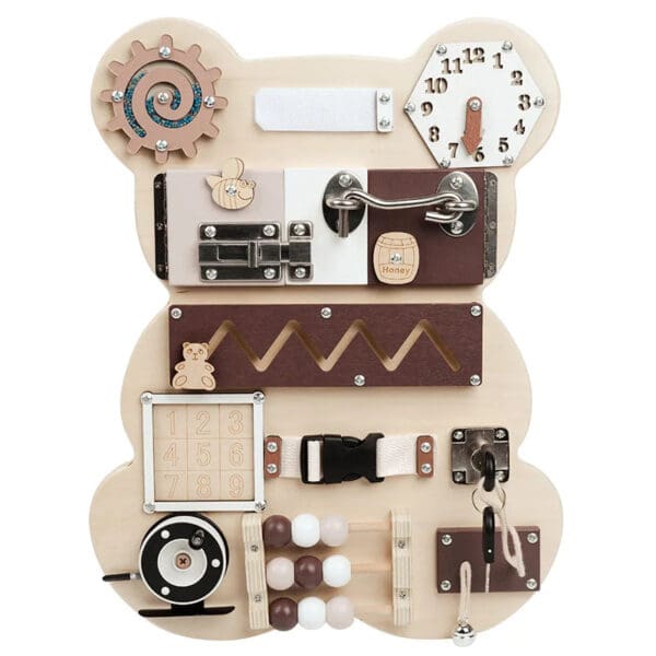 Wholesale Wooden Busy Board Montessori Penguin Daily Skill Cognition Learning Toy for Kids Sensory Training Dropshipping