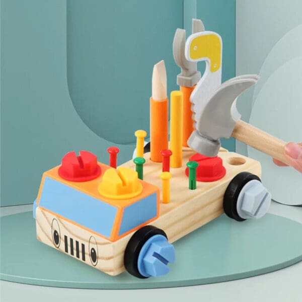 Wholesale Wooden Nuts and Bolts Toy Educational Pretend Play Tool Set for Kids Fine Motor Skills Development Dropshipping