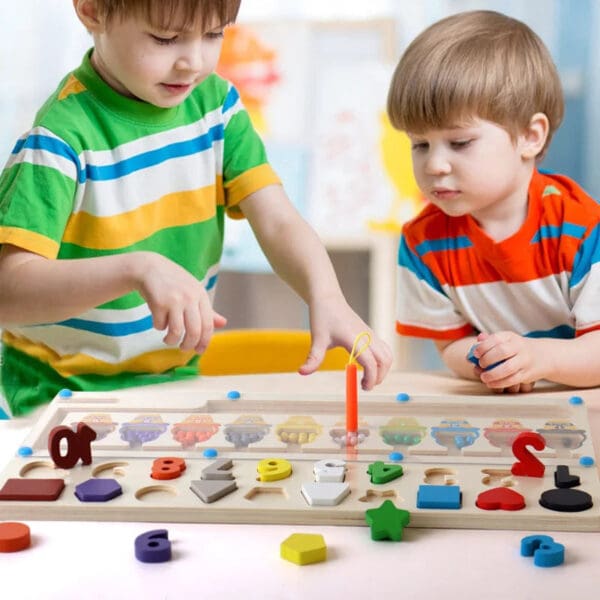 Wholesale Wooden Ice Cream Magnetic Maze Shape Matching Board Educational Learning Gifts Toys For Kids