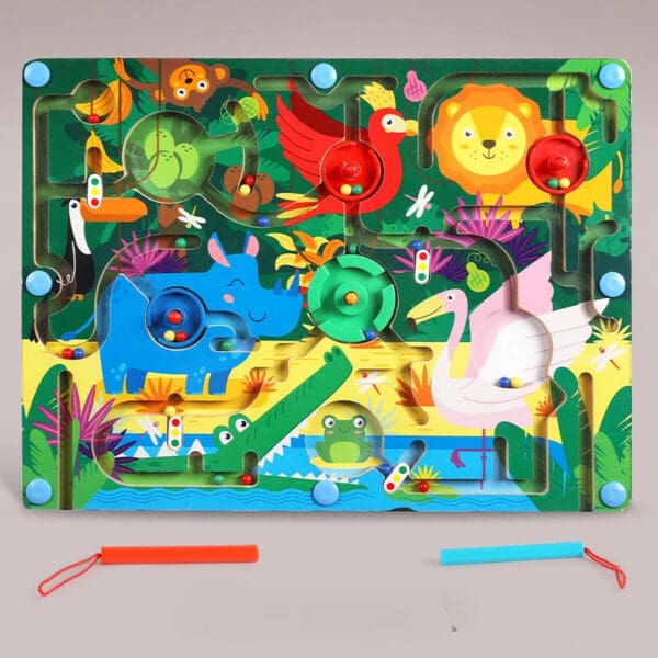 Wholesale Wooden Beads Maze Educational Toy for Kids Magnetic Puzzle Game Learning and Thinking Skills Dropshipping