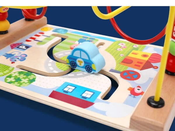 Wholesale Wooden Bead Maze Educational Toy for Toddlers Traffic Ocean-Themed Bead Roller Coaster Dropshipping