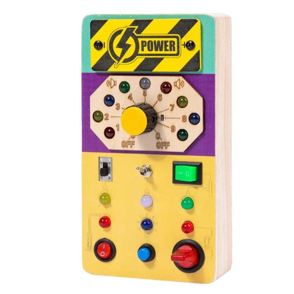 Wholesale Wooden Busy Board Montessori Sensory Toy for Kids Educational LED Light Switch and Colorful Button Learning Fun