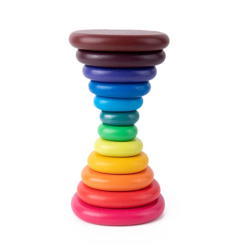 Wholesale Wooden Stacking Blocks Rainbow Pebble Building Blocks Educational Toy for Kids Color Recognition Droppshipping - Image 9