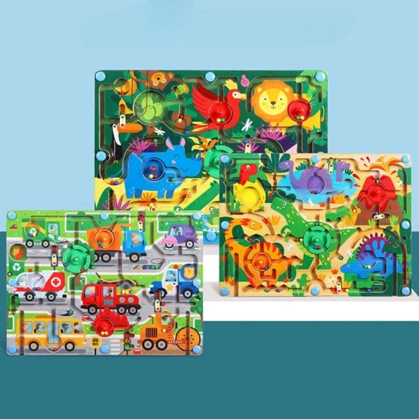Wholesale Wooden Beads Maze Educational Toy for Kids Magnetic Puzzle Game Learning and Thinking Skills Dropshipping