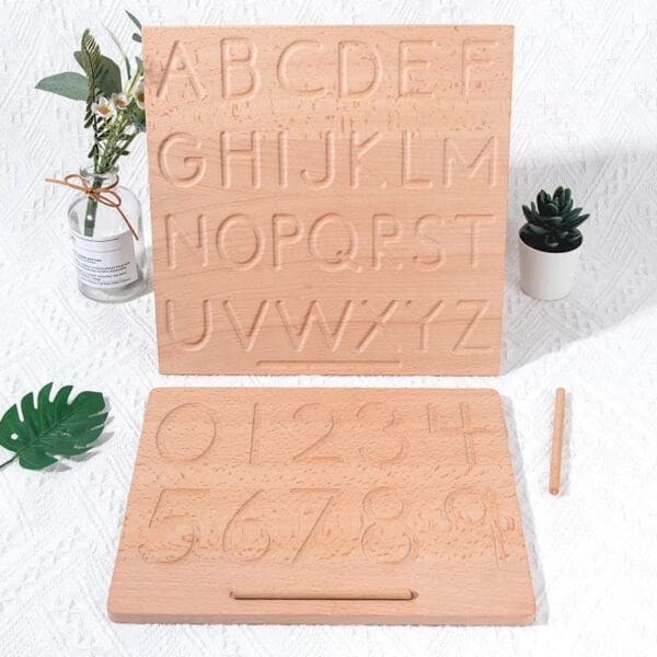Wholesale Wooden Tracing Board Montessori Educational Toy for Kids Double-Sided Writing Board for Letters Numbers Dropshipping