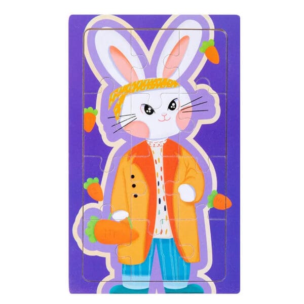 Wholesale Wooden Cartoon Animal Jigsaw Puzzle Educational Montessori Toy for Kids Color Cognition and Early Learning Fun