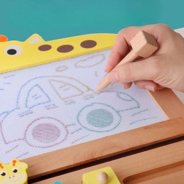 Wholesale Wooden Magnetic Drawing Board Educational Toy for Kids Shape and Color Cognition Early Learning Graffiti Board