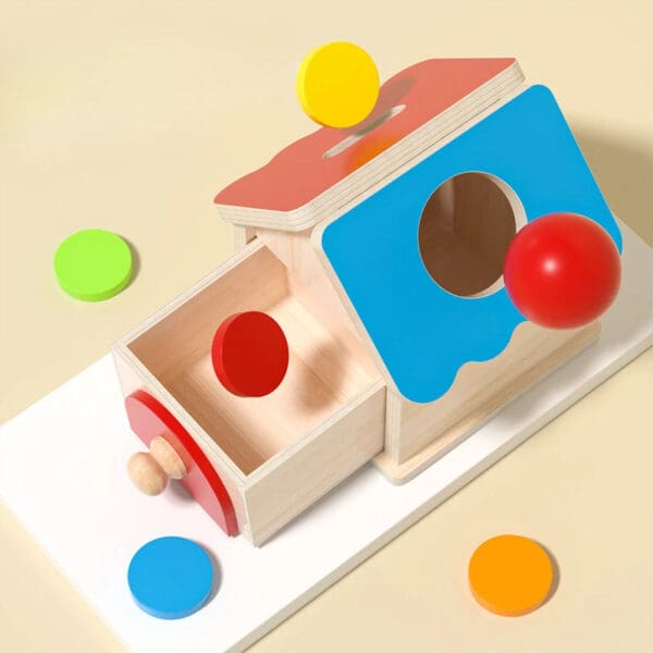 Wholesale Wooden Ball Drop Coin Box Montessori Educational Toy for Kids Shape Matching and Fine Motor Skills Dropshipping