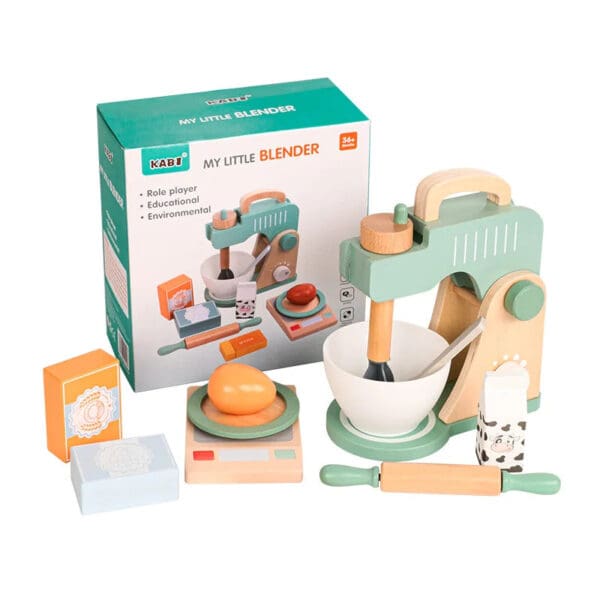 Wholesale Wooden Pretend Kitchen Toys for Kids MDF Solid Wood Simulation Juicer and Kitchen Utensils for Interactive Play
