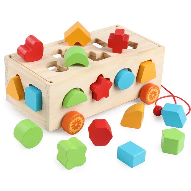 Wholesale Wooden Shape Matching Game Educational Toy for Kids 17-Hole Geometry Shape Matching and Color Recognition Dropshipping