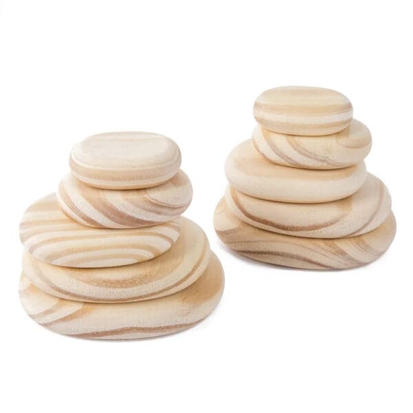 Wholesale Wooden Stacking Blocks Rainbow Pebble Building Blocks Educational Toy for Kids Color Recognition Droppshipping