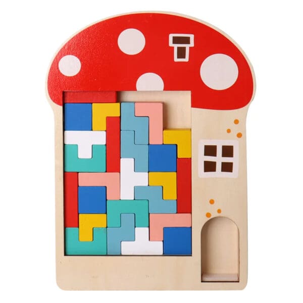 Wholesale Wooden Russian Blocks Puzzle Educational Toy for Kids Logic Thinking Stacking Brain Teaser Dropshipping