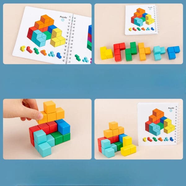 Wholesale Wooden Thinking Cube Building Blocks Educational Toy for Kids Space Logic Training and 3D Puzzle Dropshipping