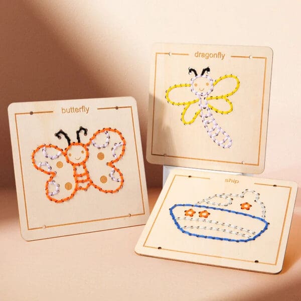 Manufacture Animal-Themed Wooden Threading String Board for Learning