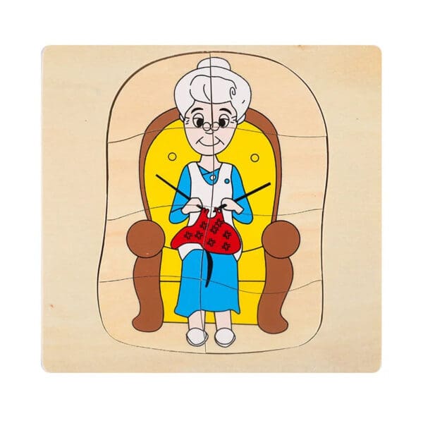 Wholesale Wooden Jigsaw Puzzle 3D Layered Growth Process Educational Toy for Kids Animal and Plant Life Cycle Dropshipping